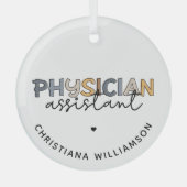 Ornement En Verre Médecin sur mesure Adjoint PA Appréciation Cadeaux (Recto)