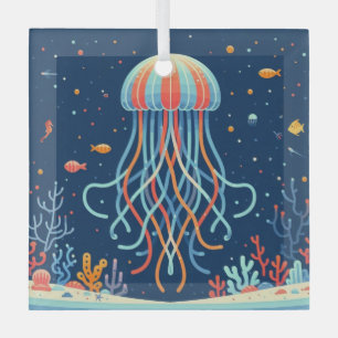 Ornement En Verre méduse marine/plage/côtière