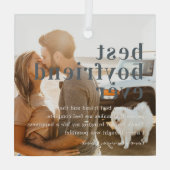 Ornement En Verre Meilleur ami | Devis et cadeau photo (Verso)