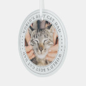 Ornement En Verre Meilleur Chat Papa Classique Photo Simple (Avant gauche)