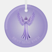 Ornement En Verre Meilleure maman jamais | Ange De Noël Violet Et Li (Recto)
