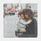 Ornement En Verre Meilleure maman jamais | Devis et cadeau photo (Recto)