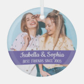 Ornement En Verre Meilleurs amis pour toujours moderne BFF photo ten (Recto)