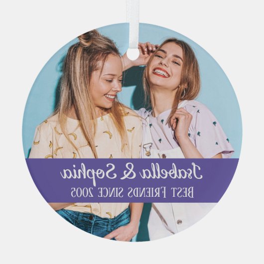 Ornement En Verre Meilleurs amis pour toujours moderne BFF photo ten (Verso)