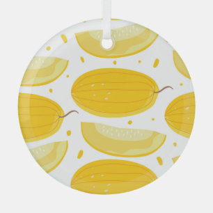 Ornement En Verre Melon Doodle Fruit Design Vintage