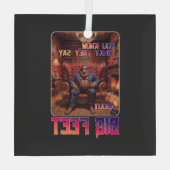 Ornement En Verre Mème de pieds Bigfoot amusant (Verso)