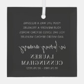 Ornement En Verre Mémorial Moderne Élégant Simple Chic (Verso)