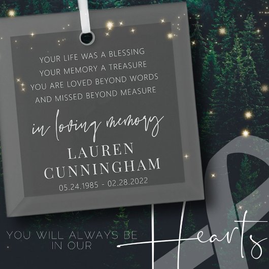 Ornement En Verre Mémorial Moderne Élégant Simple Chic