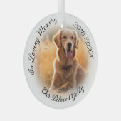 Ornement En Verre Mémorial pour animaux de compagnie avec Vignette p (Avant droite)