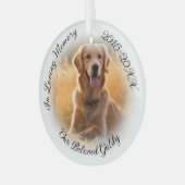 Ornement En Verre Mémorial pour animaux de compagnie avec Vignette p (Avant gauche)