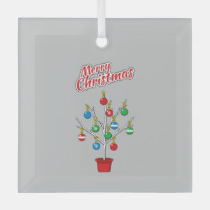 Ornement En Verre Merry Christmas