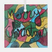 ORNEMENT EN VERRE MERRY NOËL NEUROGRAPHIQUE & NOIR LIGNE (Recto)