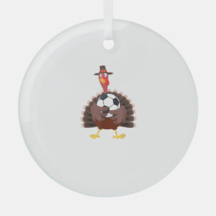Ornement En Verre Mignonne Funny Soccer Thanksgiving Turquie Boys