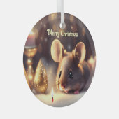 Ornement En Verre Mignonne souris fête Noël, coutume (Avant droite)