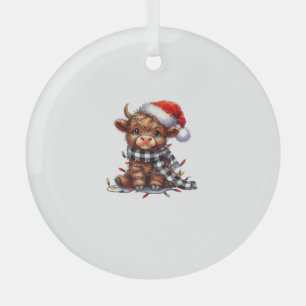 Ornement En Verre Mignons feux de Noël Vache Highland Funny Noël