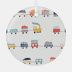 Ornement En Verre Mignons trains colorés sans couture motif.