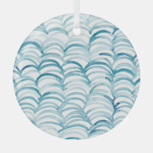 Ornement En Verre Modèle de style japonais Vague bleueIllustration