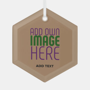 ORNEMENT EN VERRE MODÈLE DE TEXTE D'IMAGE BROWN SIMPLE MODERNE