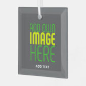 ORNEMENT EN VERRE MODÈLE DE TEXTE D'IMAGE GRAY SIMPLE MODERNE (Avant gauche)