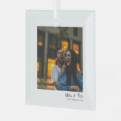Ornement En Verre Modern Square Minimal Candid Handwritten Wedding (Avant gauche)