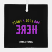 ORNEMENT EN VERRE MODERNE ET MODERNE PERSONNALISABLE NOIR VÉRIFIÉ (Verso)