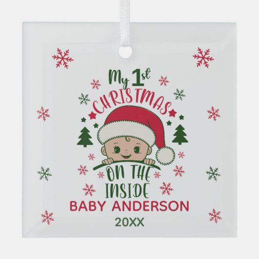 ORNEMENT EN VERRE MON 1ER NOËL À L'INTÉRIEUR (Recto)