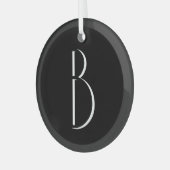 Ornement En Verre Monogramme Noir Blanc Minimal Typographie moderne (Avant gauche)