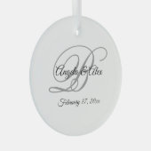 Ornement En Verre Monogramme noir et gris (Avant droite)