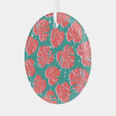 Ornement En Verre Monstère rouge : motif tropical vert (Avant gauche)
