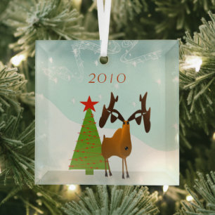 Ornement En Verre Moose Christmas Ornament