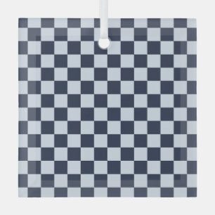 Ornement En Verre Motif à carreaux de lavage en denim