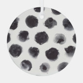Ornement En Verre Motif à points Polka : noir, gris. (Verso)