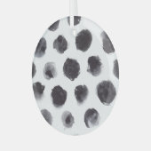 Ornement En Verre Motif à points Polka : noir, gris. (Avant gauche)