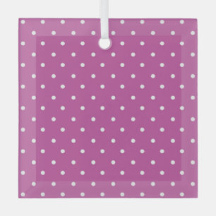 Ornement En Verre Motif à pois sur fond magenta uni