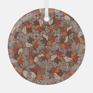 Ornement En Verre Motif à quatre doigts Maple Feuille