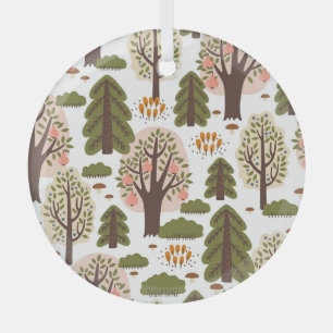 Ornement En Verre Motif Abstrait de la forêt d'automne