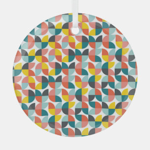 Ornement En Verre Motif Abstrait géométrique coloré