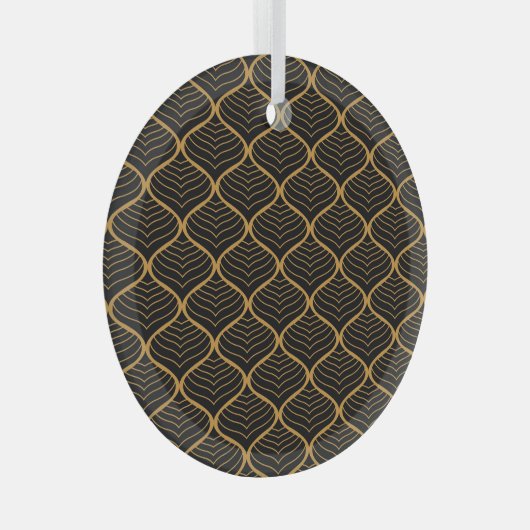 Ornement En Verre Motif Art déco Feuille classique (Avant droite)