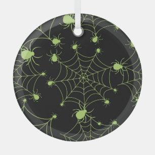 Ornement En Verre Motif créatif Halloween Spider Net