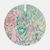 Ornement En Verre Motif d'art de Tiger couleur Pastel (Verso)