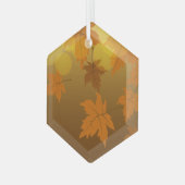 Ornement En Verre Motif d'automne avec feuilles d'érable en chute et (Avant gauche)