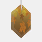 Ornement En Verre Motif d'automne avec feuilles d'érable en chute et (Avant droite)