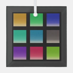 Ornement En Verre Motif de carrés abstraits modernes