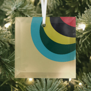 Ornement En Verre Motif de courbes colorées