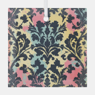 Ornement En Verre Motif de flourish damassé vintage