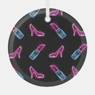 Ornement En Verre Motif de mode avec icônes de néon.