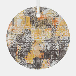 Ornement En Verre Motif déprimé de la tribu Boho géométrique