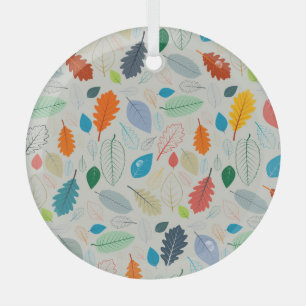 Ornement En Verre Motif d'illustration Feuilles d'automne vintage