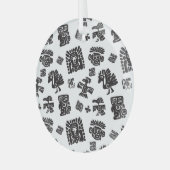 Ornement En Verre Motif ethnique noir maya (Avant gauche)