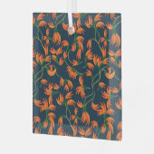 Ornement En Verre Motif floral orange fluide (Avant gauche)